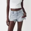 Shorts in denim con strass