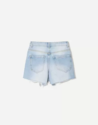 Shorts in denim strappati