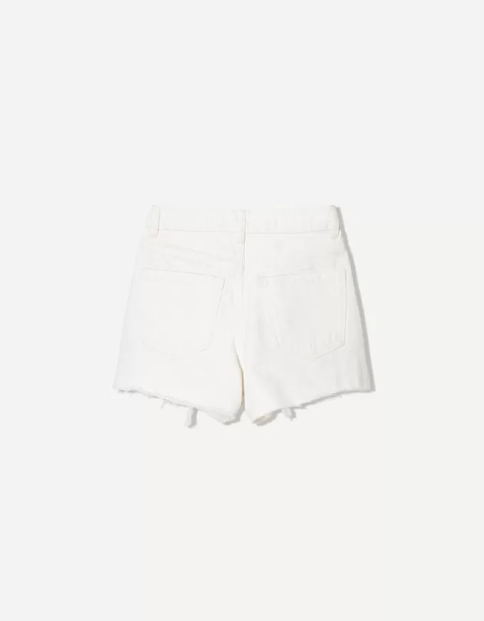 Shorts in denim strappati