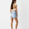 Shorts in denim strappati
