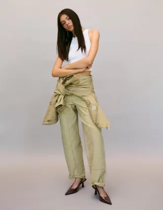 Slingback con tacco gattino