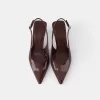 Slingback con tacco gattino