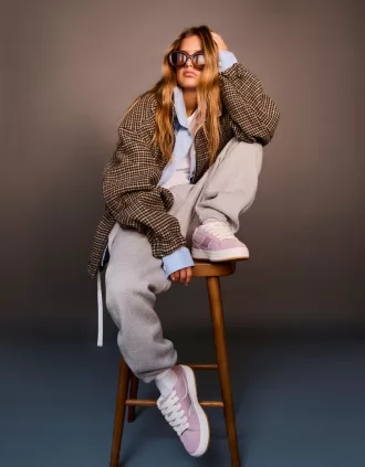 Sneaker da skater in pelle crosta