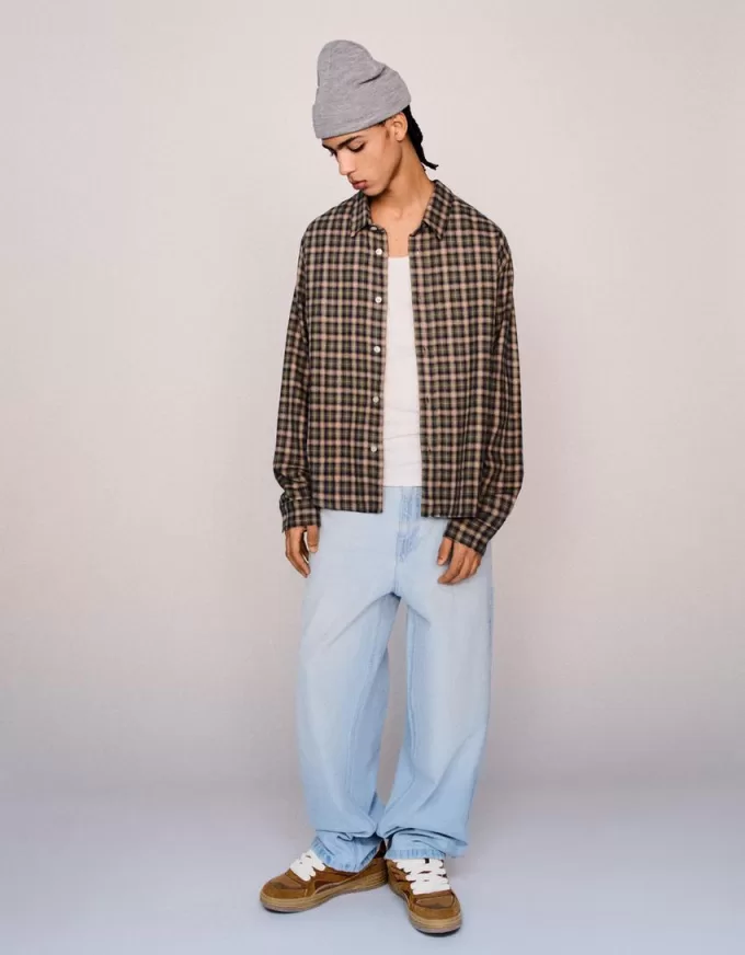 Sneaker da skater in pelle crosta