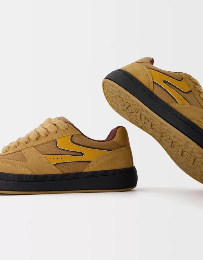 Sneaker da skater in pelle crosta