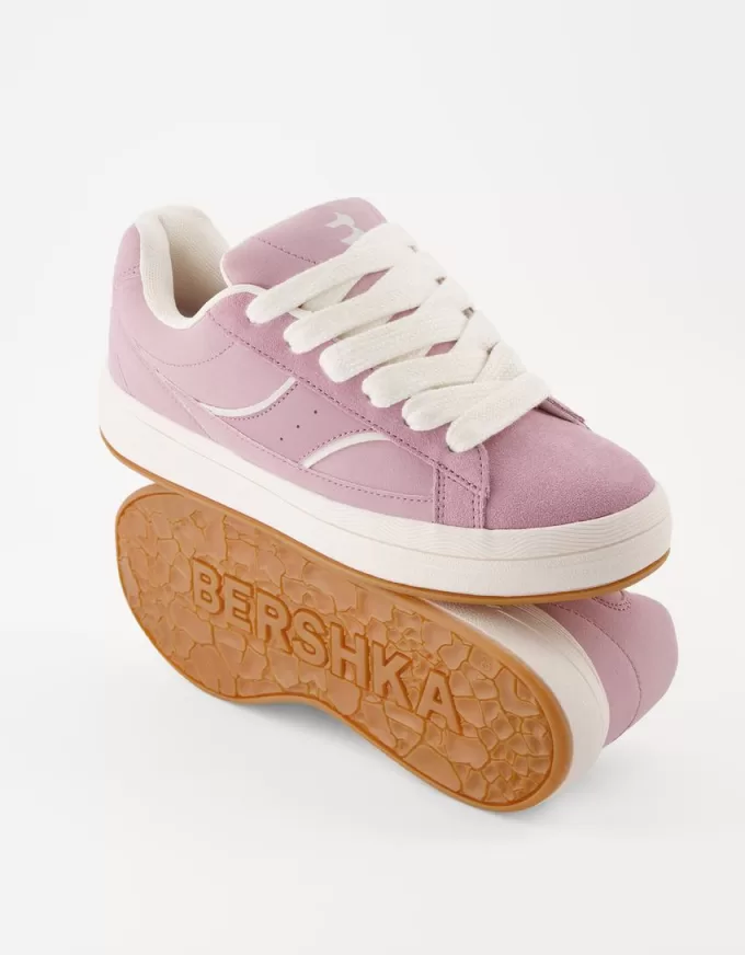 Sneaker da skater in pelle crosta