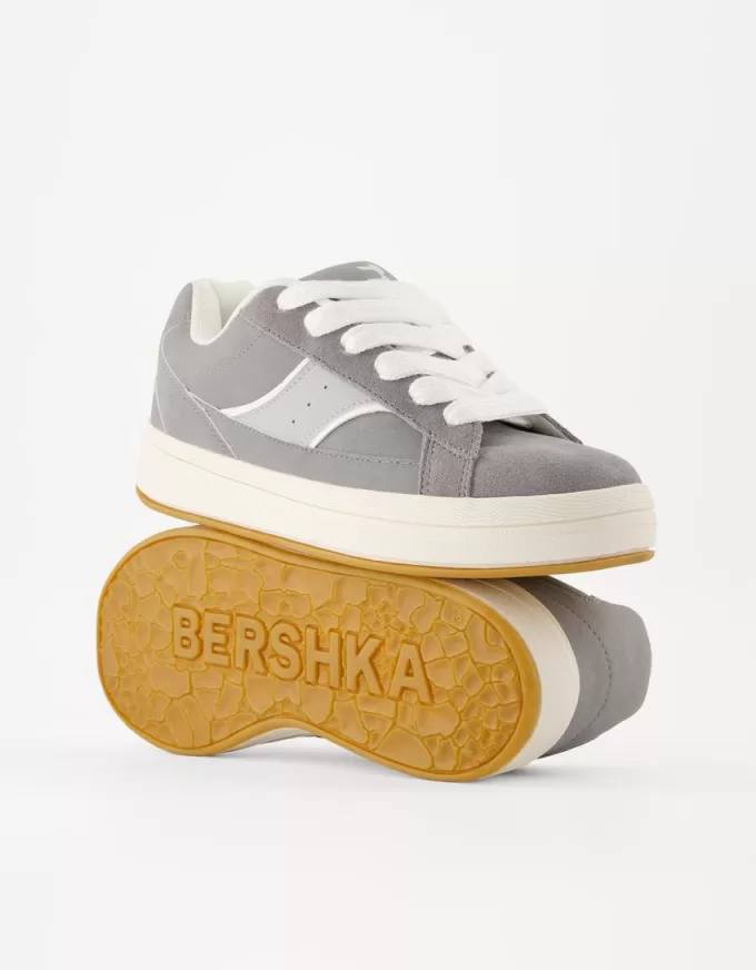 Sneaker da skater in pelle crosta