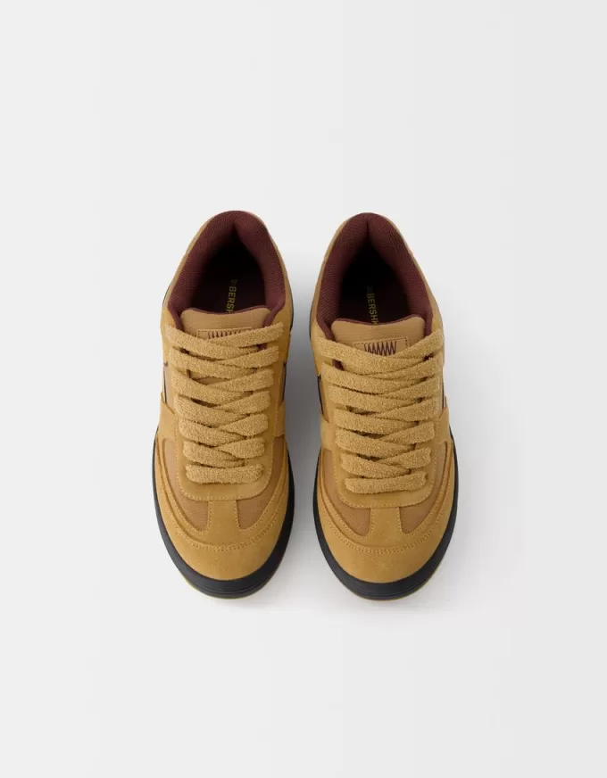 Sneaker da skater in pelle crosta