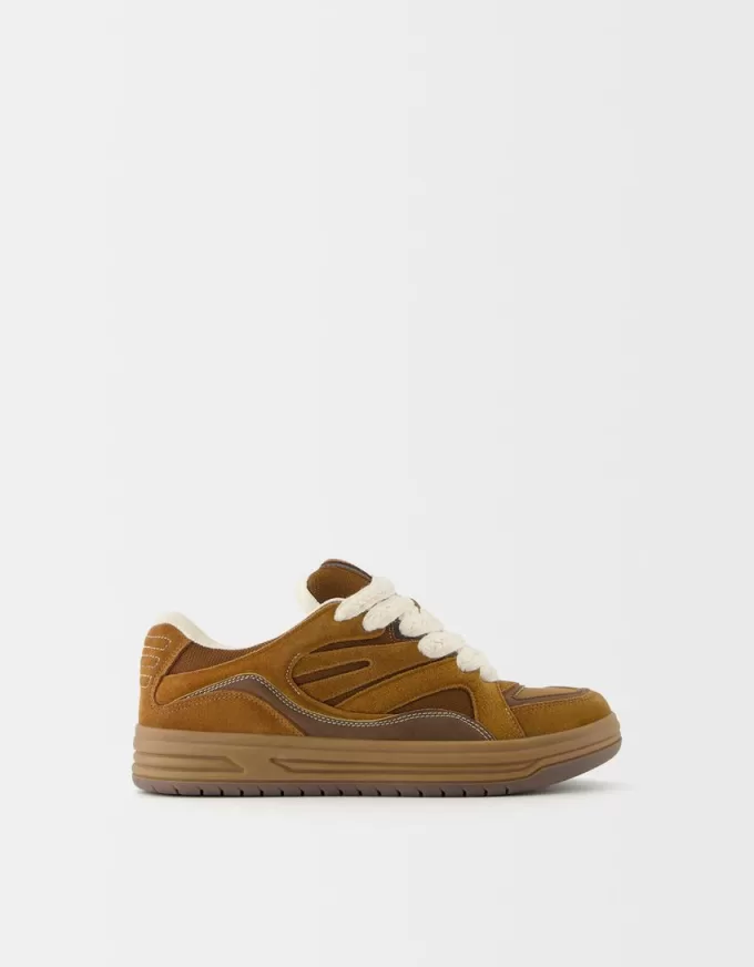 Sneaker da skater in pelle crosta