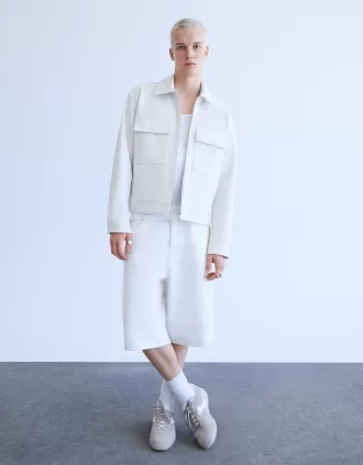 Sneaker retrò in pelle crosta