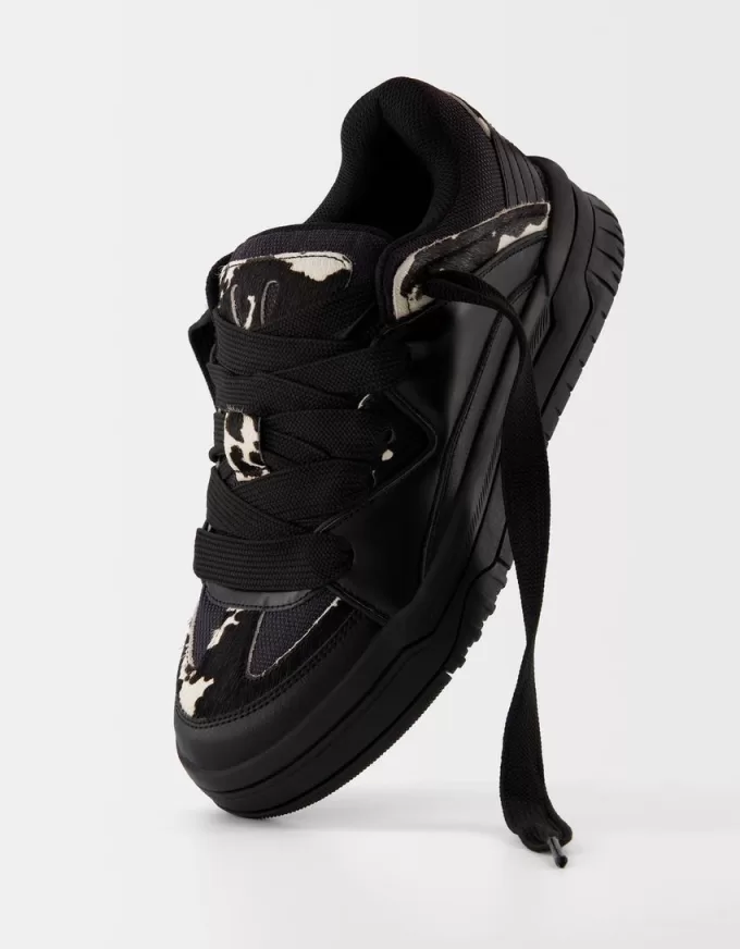 Sneaker skater con stampa animalier