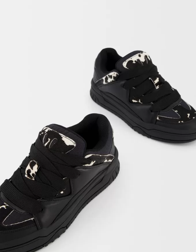 Sneaker skater con stampa animalier