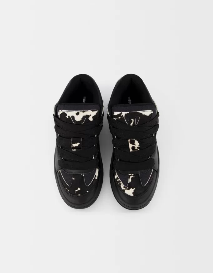 Sneaker skater con stampa animalier