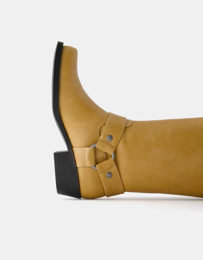 Stivali biker con punta squadrata