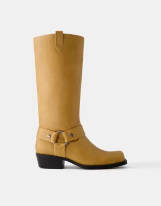 Stivali biker con punta squadrata