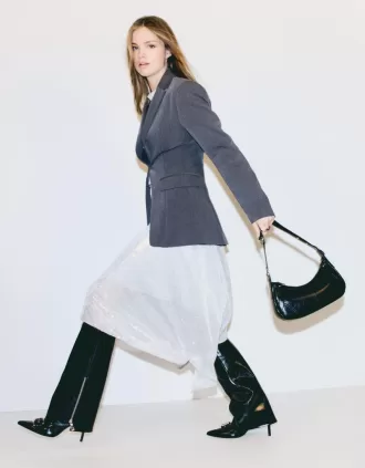 Stivali con ghette e tacco alto con fibbie