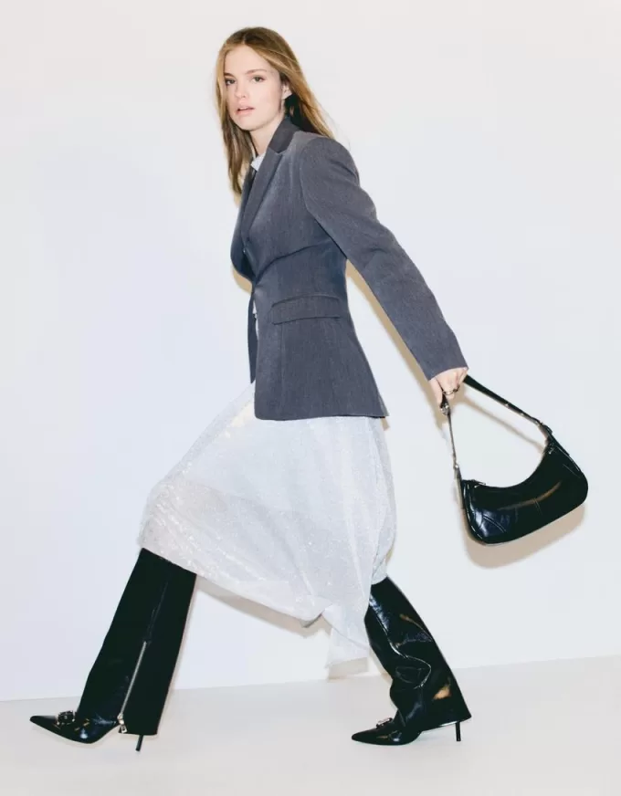 Stivali con ghette e tacco alto con fibbie