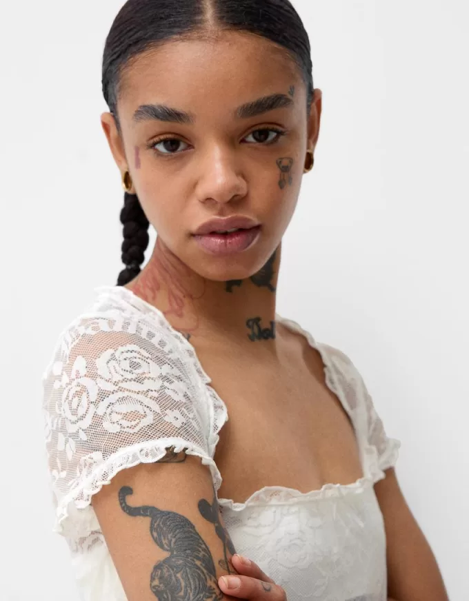 T-shirt Disney Bambi a maniche corte in pizzo