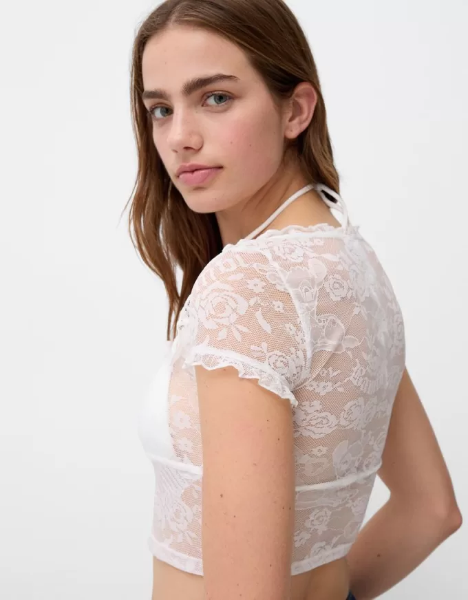 T-shirt Disney Bambi a maniche corte in pizzo