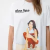 T-shirt Dua Lipa oversize a maniche corte