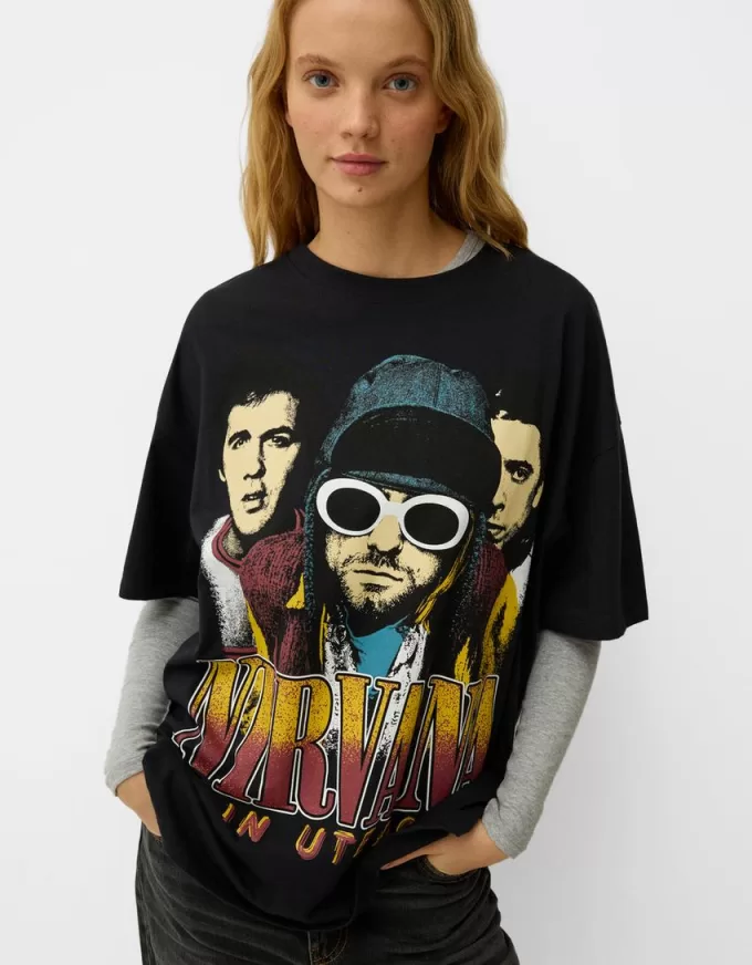T-shirt Nirvana a maniche corte