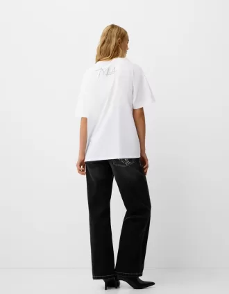 T-shirt Tyla a manica corta con strass