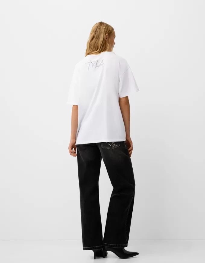 T-shirt Tyla a manica corta con strass