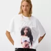 T-shirt Tyla a manica corta con strass