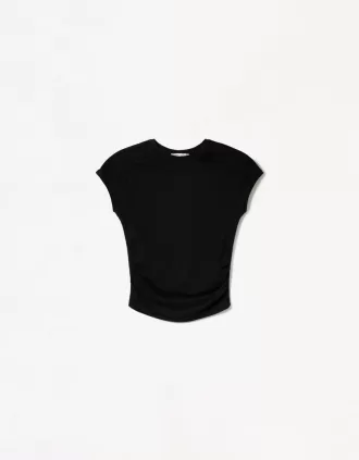 T-shirt a manica corta con arricciatura laterale