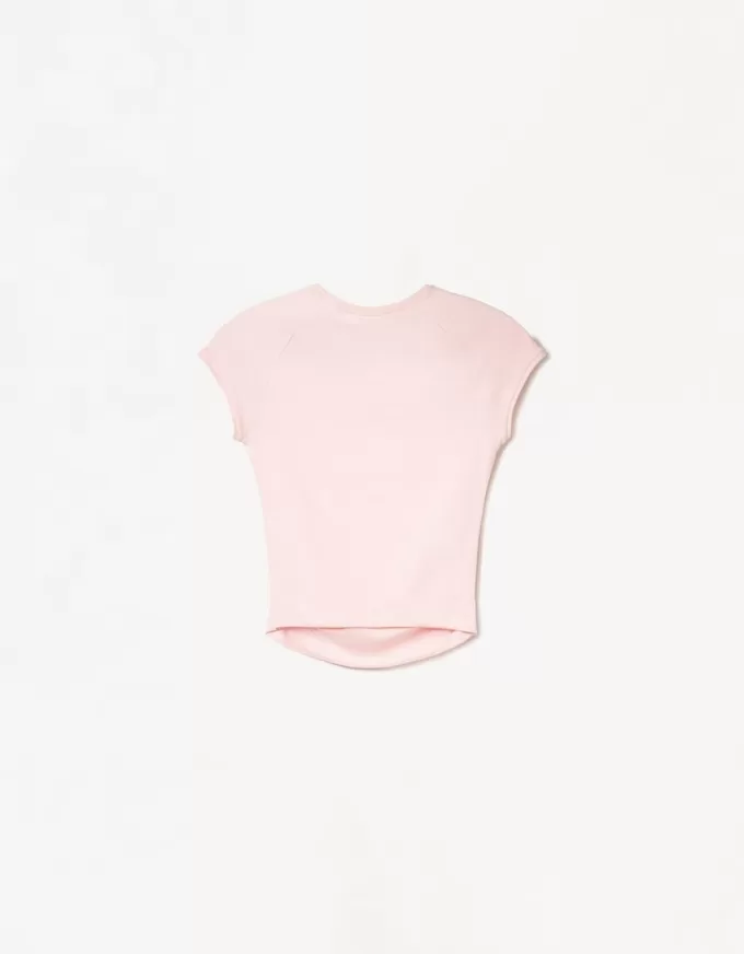 T-shirt a manica corta con arricciatura laterale