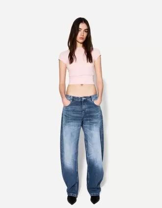 T-shirt a manica corta con arricciatura laterale