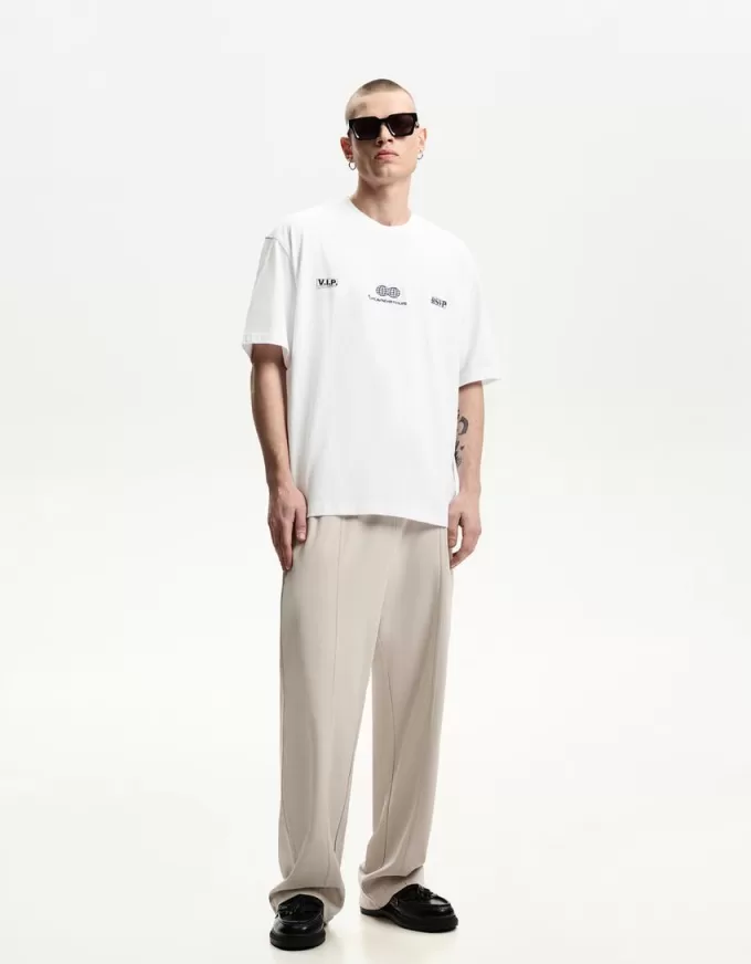 T-shirt a manica corta con ricamo