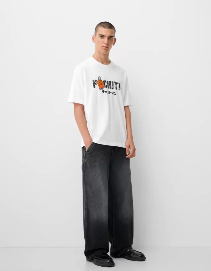 T-shirt a manica corta con stampa Chainsaw Man