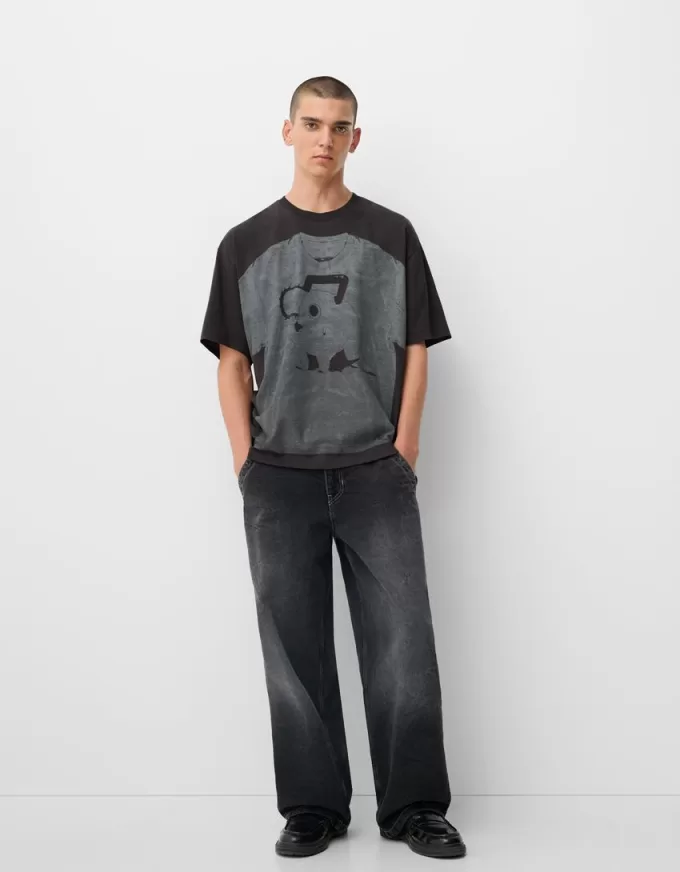 T-shirt a manica corta con stampa Chainsaw Man