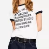 T-shirt a manica corta con stampa a contrasto