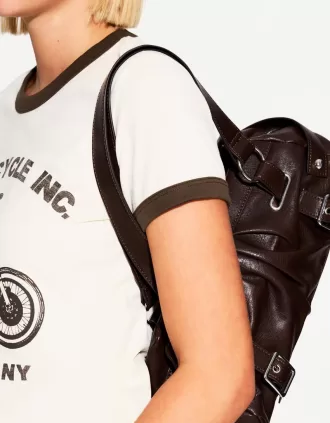 T-shirt a manica corta con stampa a contrasto