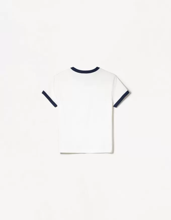 T-shirt a manica corta con stampa a contrasto