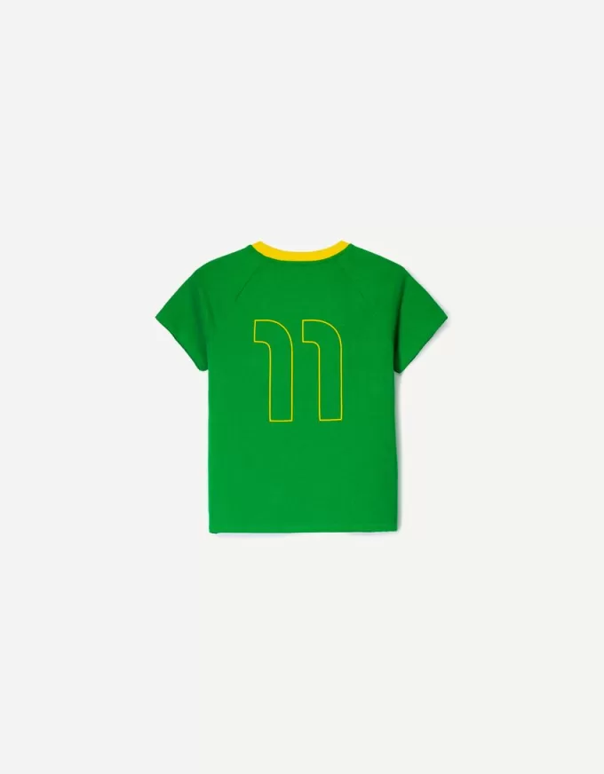 T-shirt a manica corta con stampa a contrasto