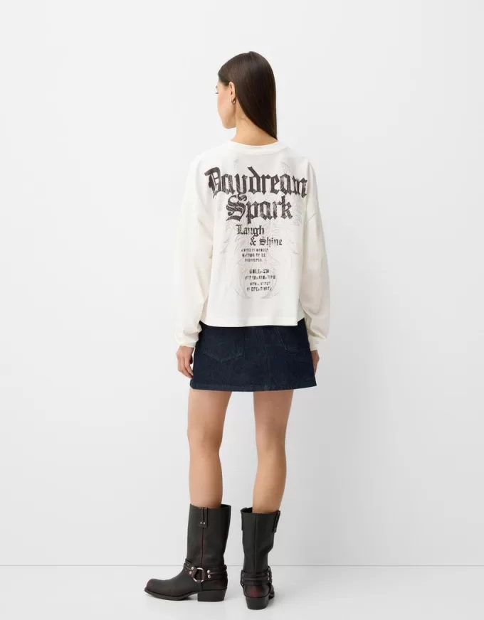 T-shirt a manica lunga con stampa