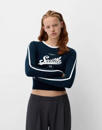 T-shirt a manica lunga con stampa