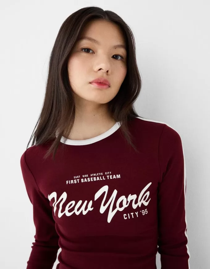 T-shirt a manica lunga con stampa