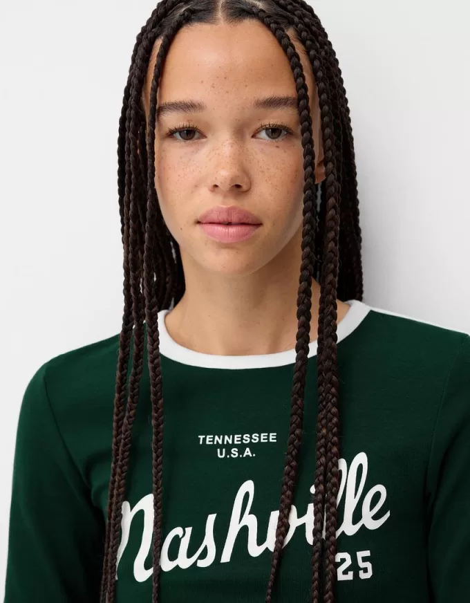 T-shirt a manica lunga con stampa