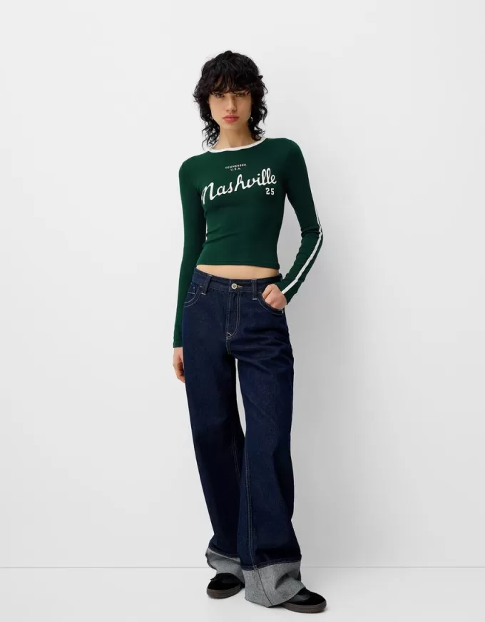 T-shirt a manica lunga con stampa