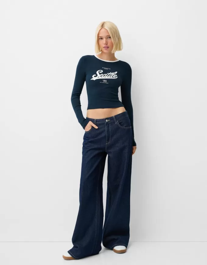 T-shirt a manica lunga con stampa