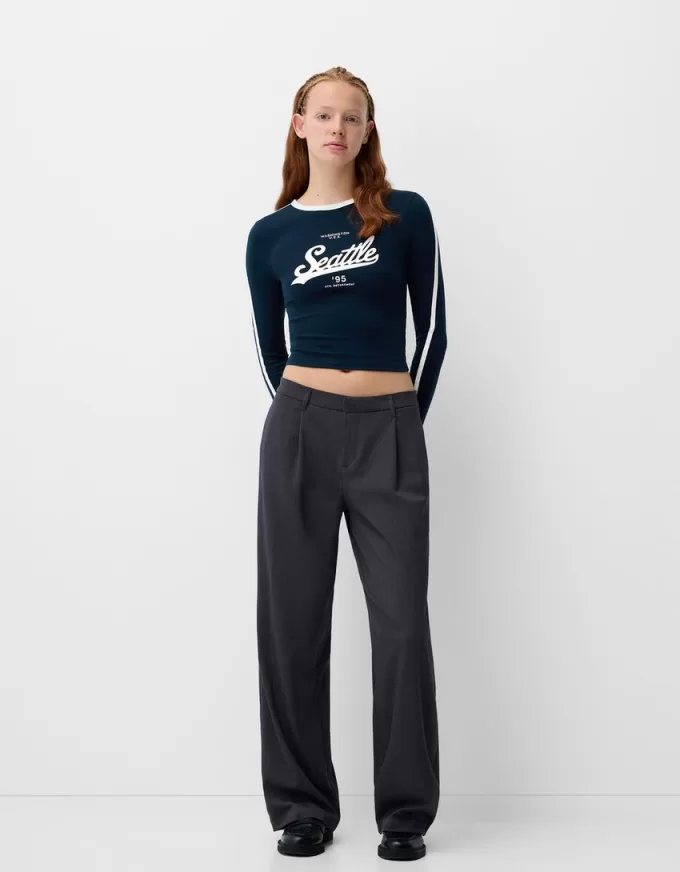 T-shirt a manica lunga con stampa