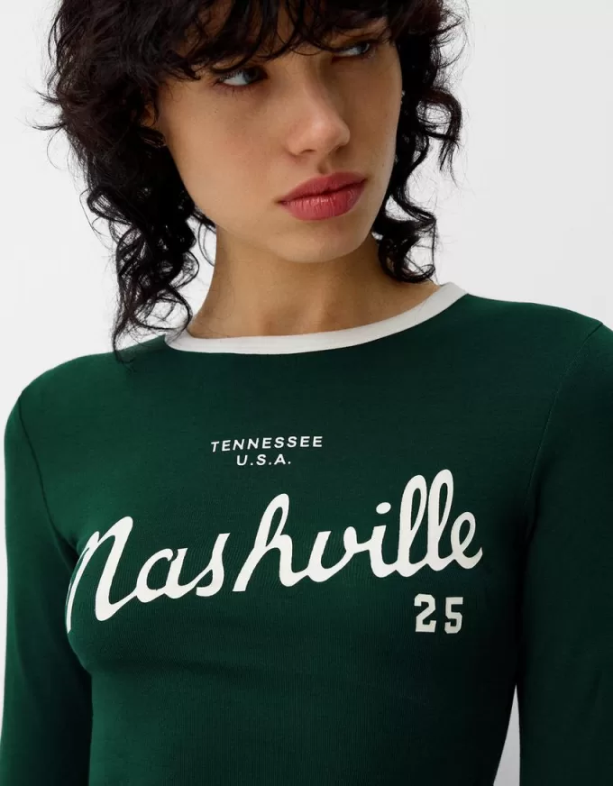 T-shirt a manica lunga con stampa