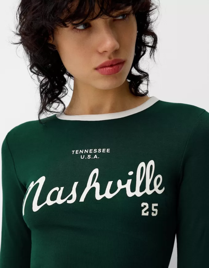 T-shirt a manica lunga con stampa