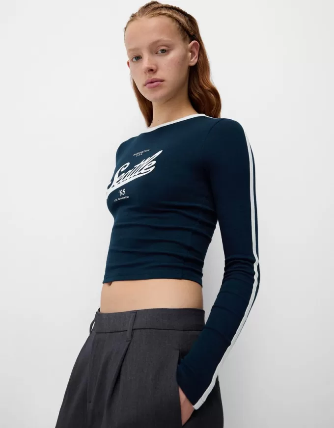 T-shirt a manica lunga con stampa