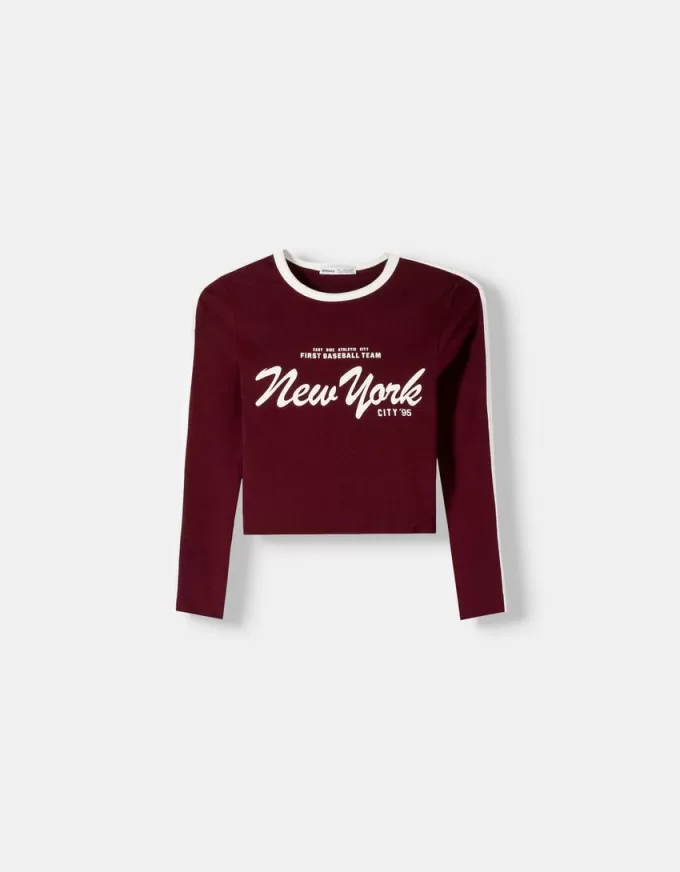 T-shirt a manica lunga con stampa