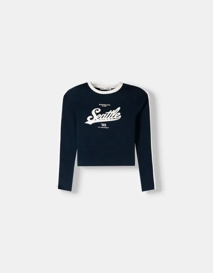 T-shirt a manica lunga con stampa